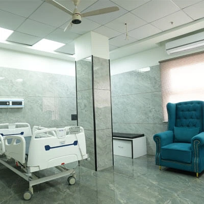 Fully furnished private patient room at multispeciality hospital in Nashik